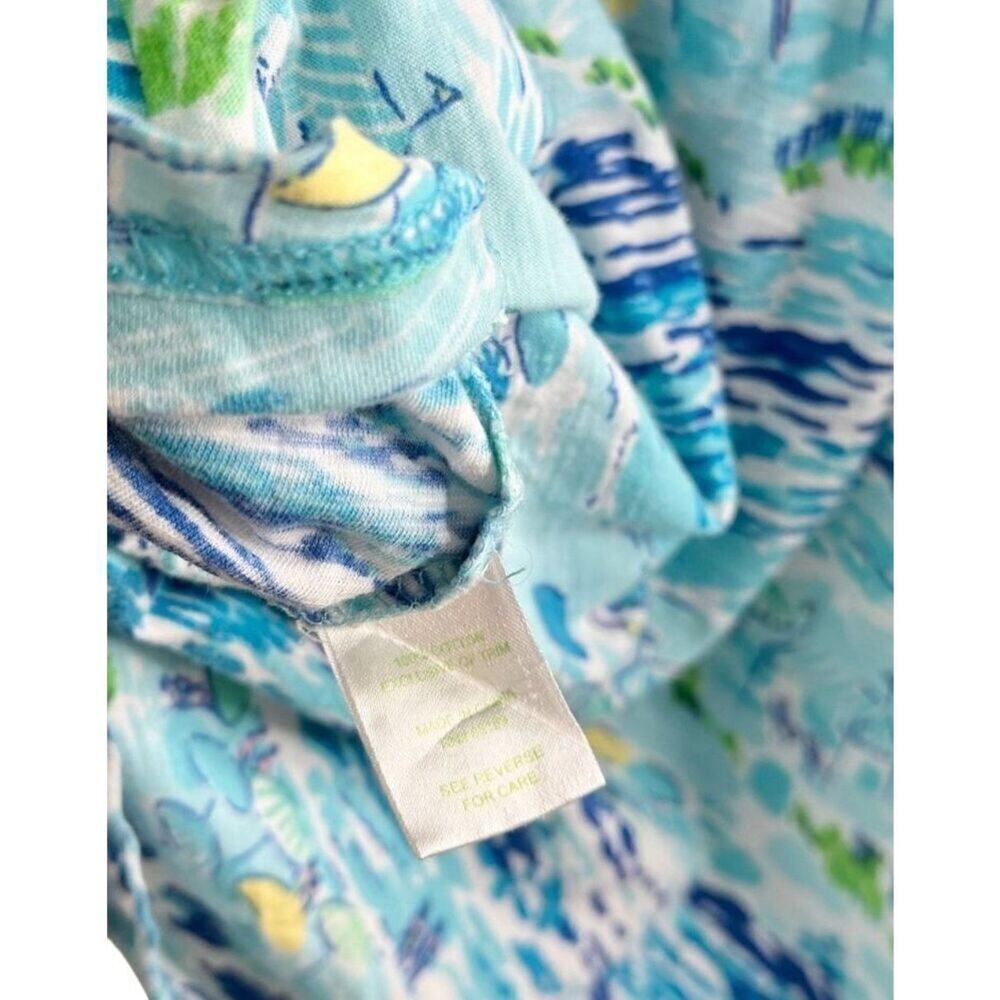 Lilly Pulitzer Dress Size XS Blue Sleeveless High Tide Toile Beach Print - Picture 8 of 8